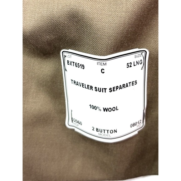 NEW Jos A Bank 52L blazer jacket‎ sport suit coat british khaki travelers wool - Picture 8 of 12